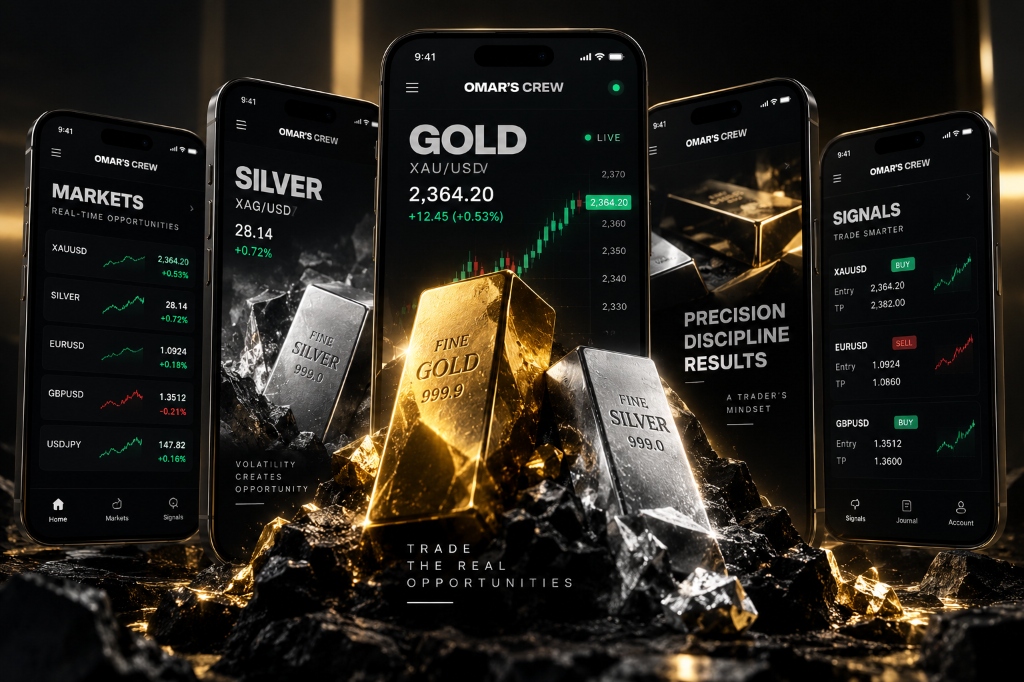 omarscrewfx Mobile Platform — Markets, Silver, Live Gold Chart, Trader's Mindset, Signals